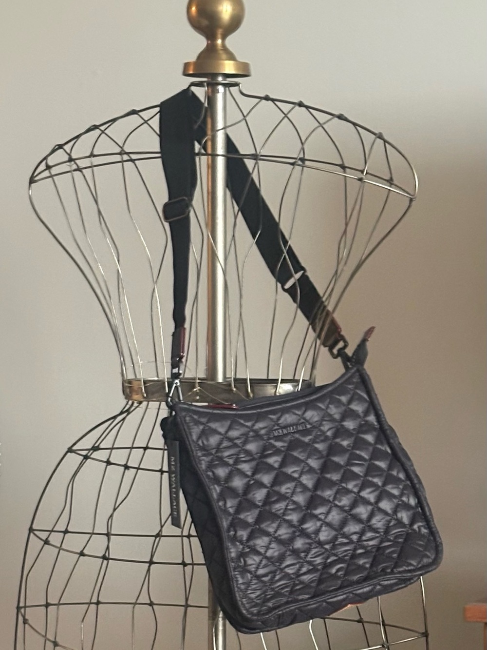 MZ Wallace Quilted Crossbody Bag — Black